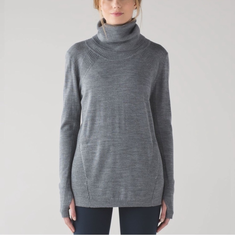 Lululemon Sweat and Savasana Merino Wool Turtleneck Pullover Sweater